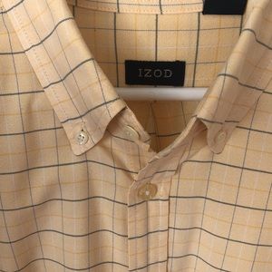 Izod yellow check dress shirt - L